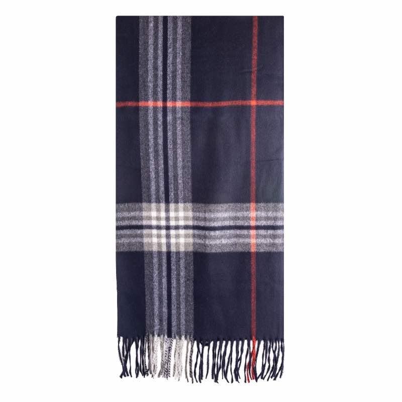 Men's Cashmere Scarf  (Blue Plaid)